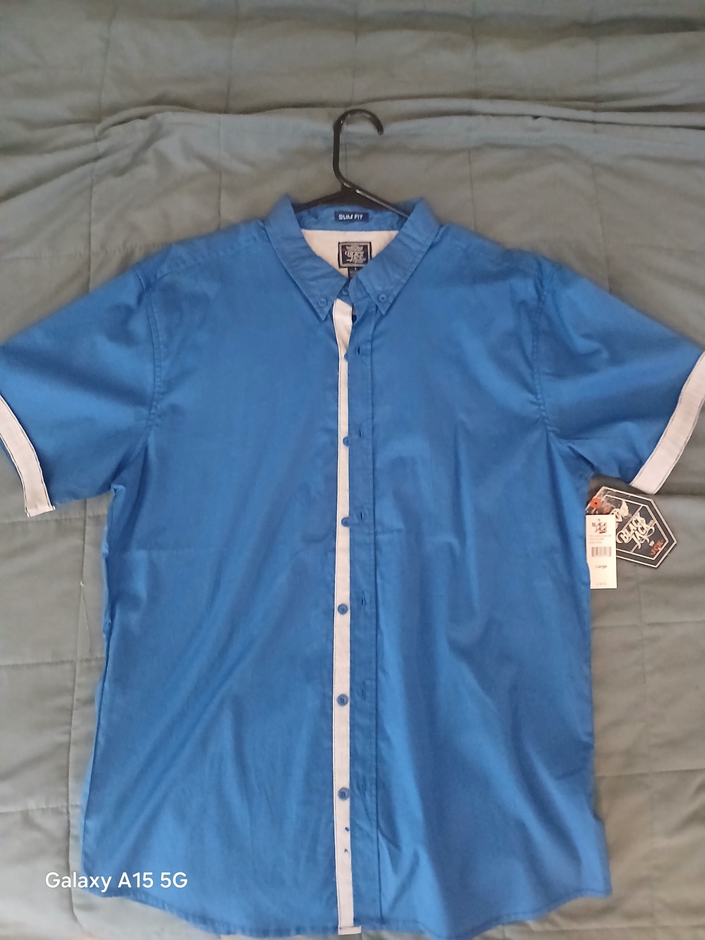 Jack by BB Dakota Royal Blue Short-Sleeve Button-Down with White Placket